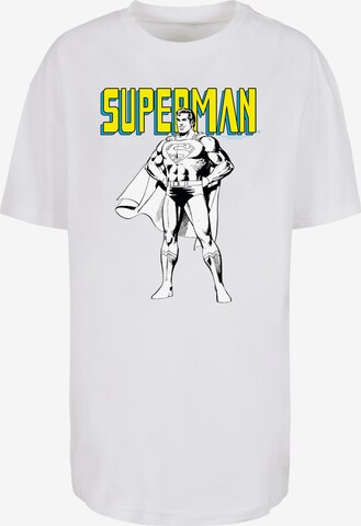 T-shirt 'Superman Mono Action Pose' F4NT4STIC en blanc : devant