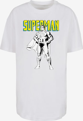 T-shirt 'Superman Mono Action Pose' F4NT4STIC en blanc : devant