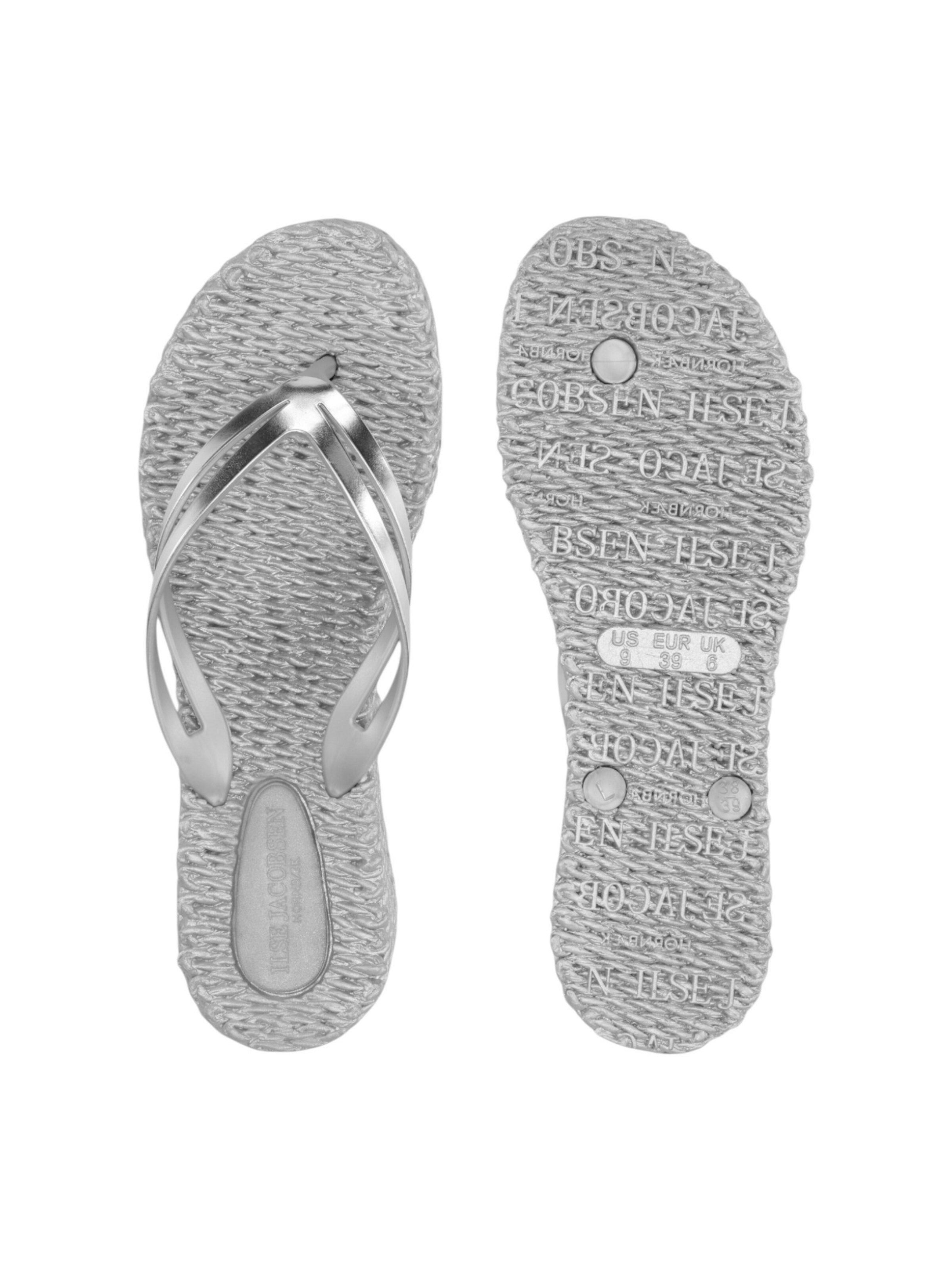 ILSE JACOBSEN T-Bar Sandals 'Cheerful06' in Silver