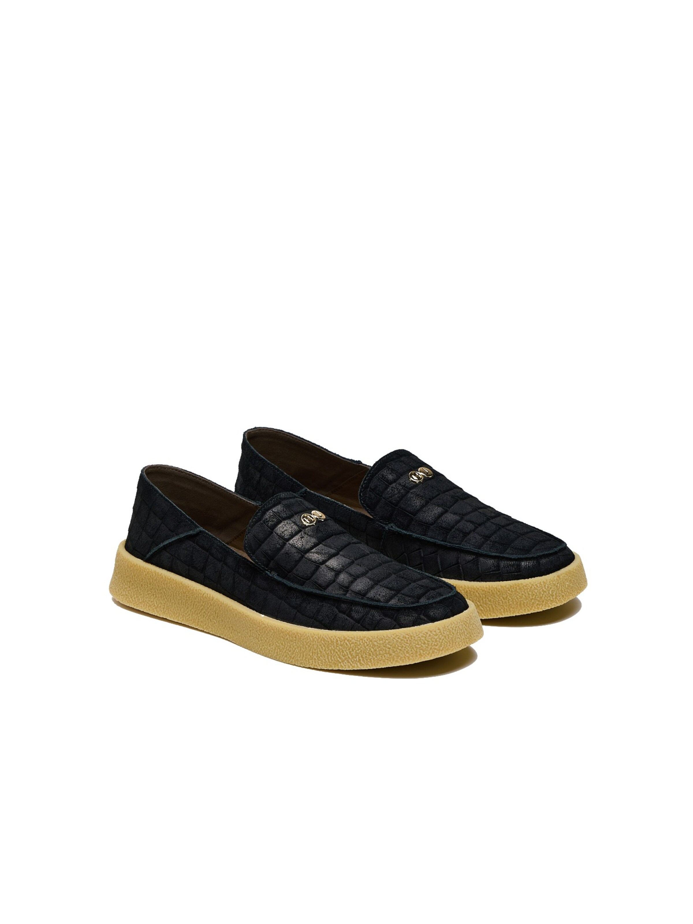 Hide&Jack Classic Flats 'Riva Black Honey' in Black: front