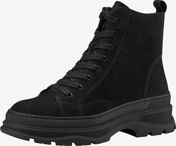 TAMARIS Lace-Up Ankle Boots in Black: front