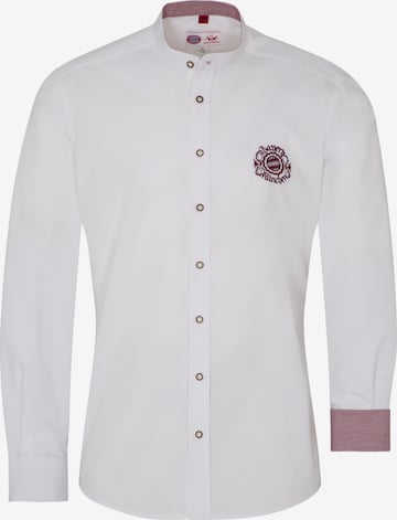 Coupe slim Chemise folklorique SPIETH & WENSKY en blanc : devant