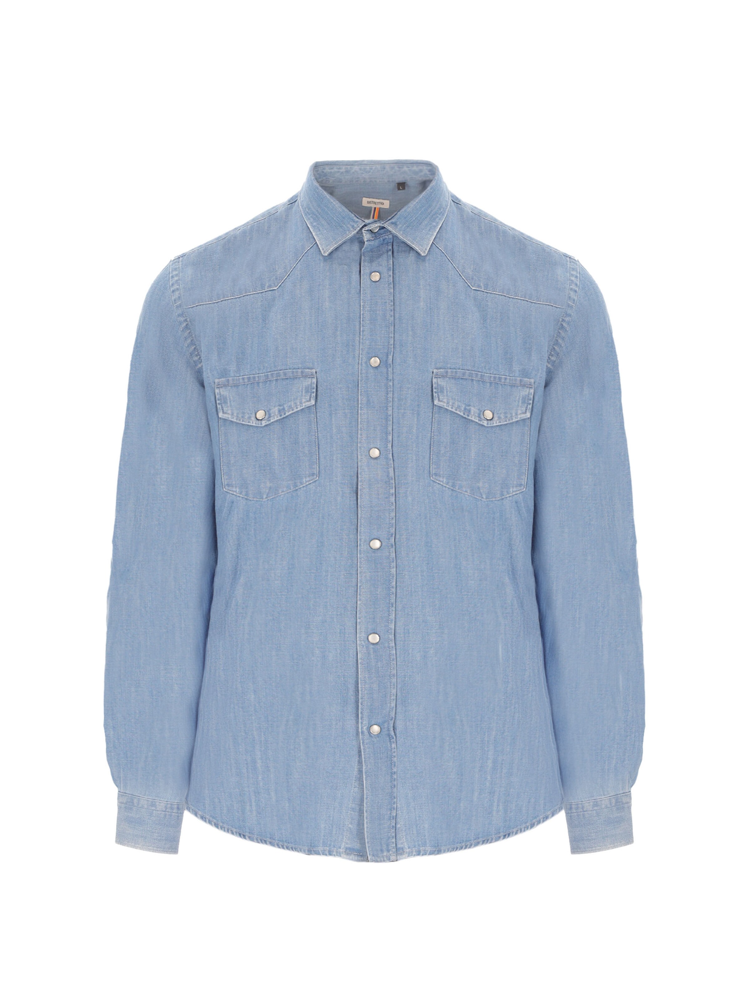 Distretto12 Regular fit Overhemd 'Will' in Blauw: voorkant