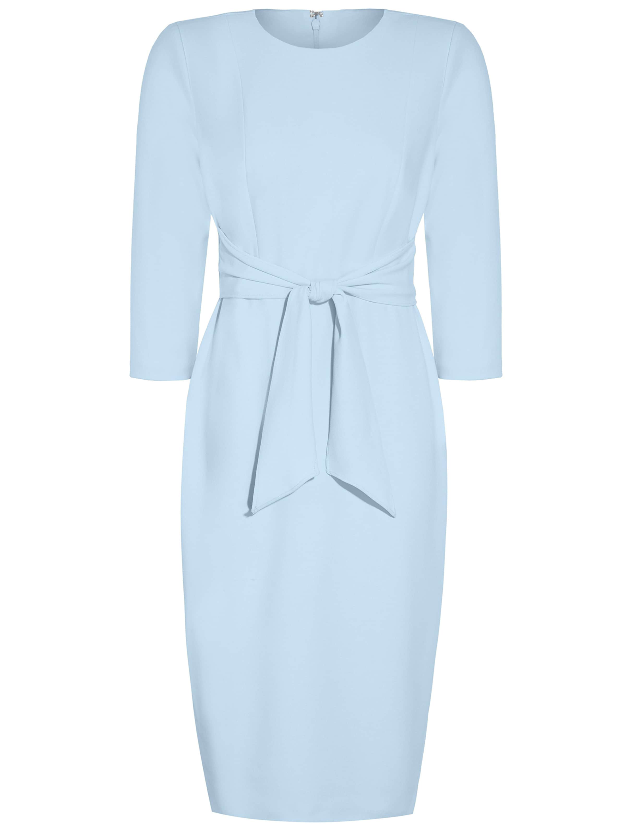 Adrianna Papell Cocktail Dress 'Knit Crepe Tie Waist Sheath' in Blue: front