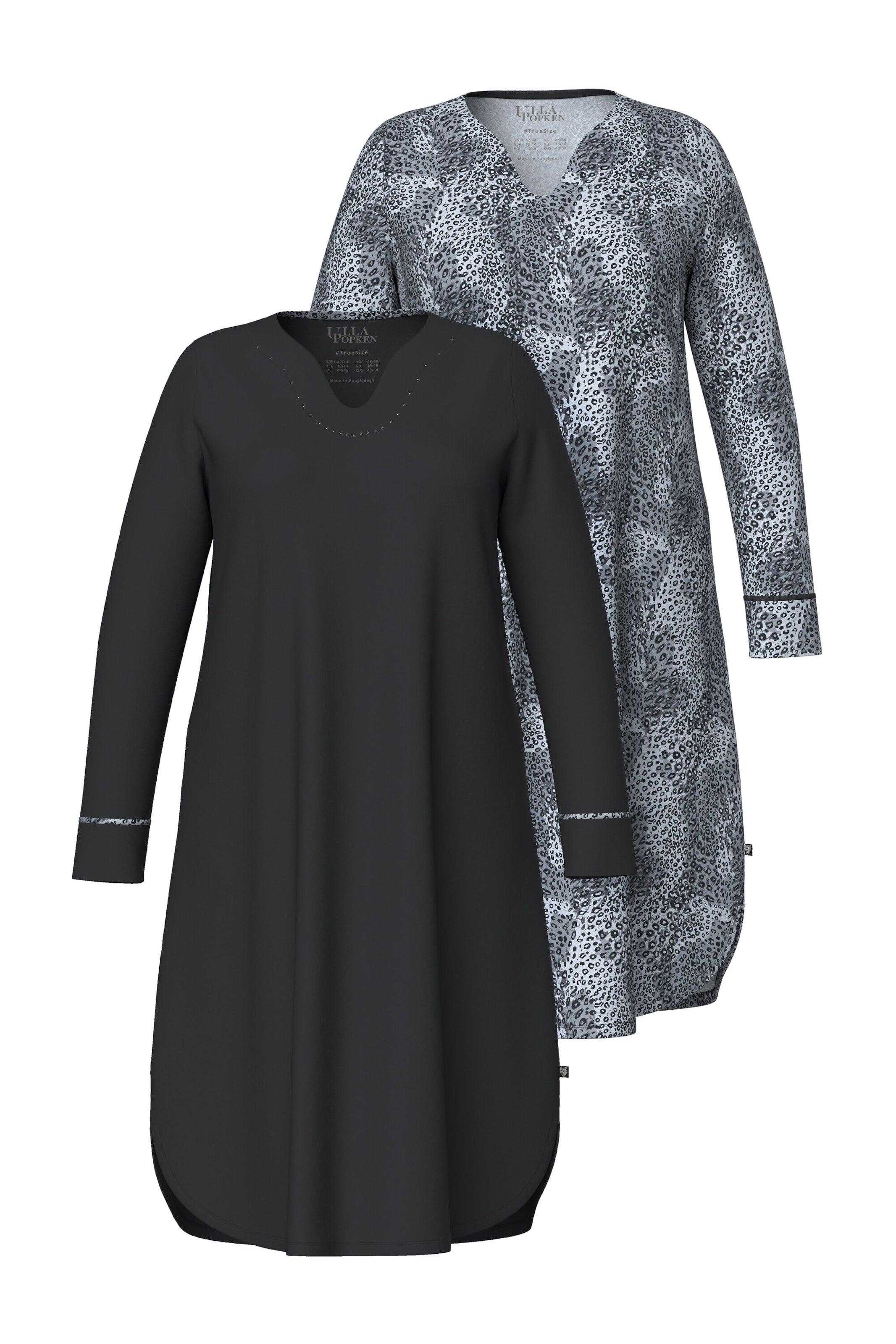 Ulla Popken Nachthemd in Zwart: voorkant