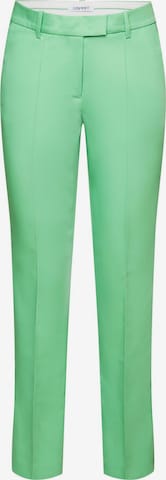 Regular Pantalon à plis ESPRIT en vert : devant