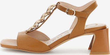 CAFè NOIR Strap sandal in Brown: front