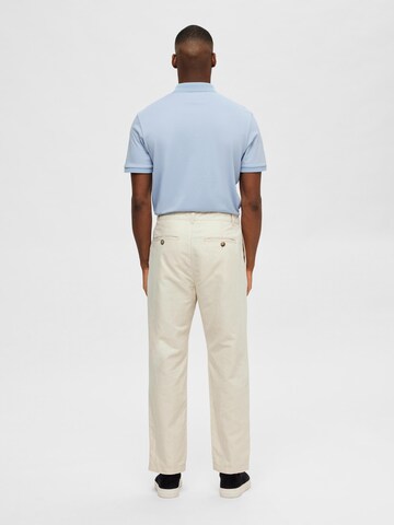 SELECTED HOMME Regular Pleat-Front Pants 'Jones' in Beige