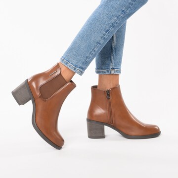 TOM TAILOR Ankle Boots in Brown