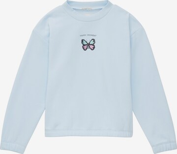 TOM TAILOR Sweatshirt 'Sequin Artwork' in Blauw: voorkant