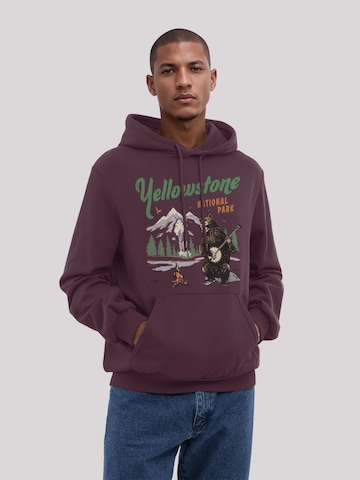 Sweat-shirt 'US National Parks Yellowstone Bear Playing Banjo' F4NT4STIC en violet : devant