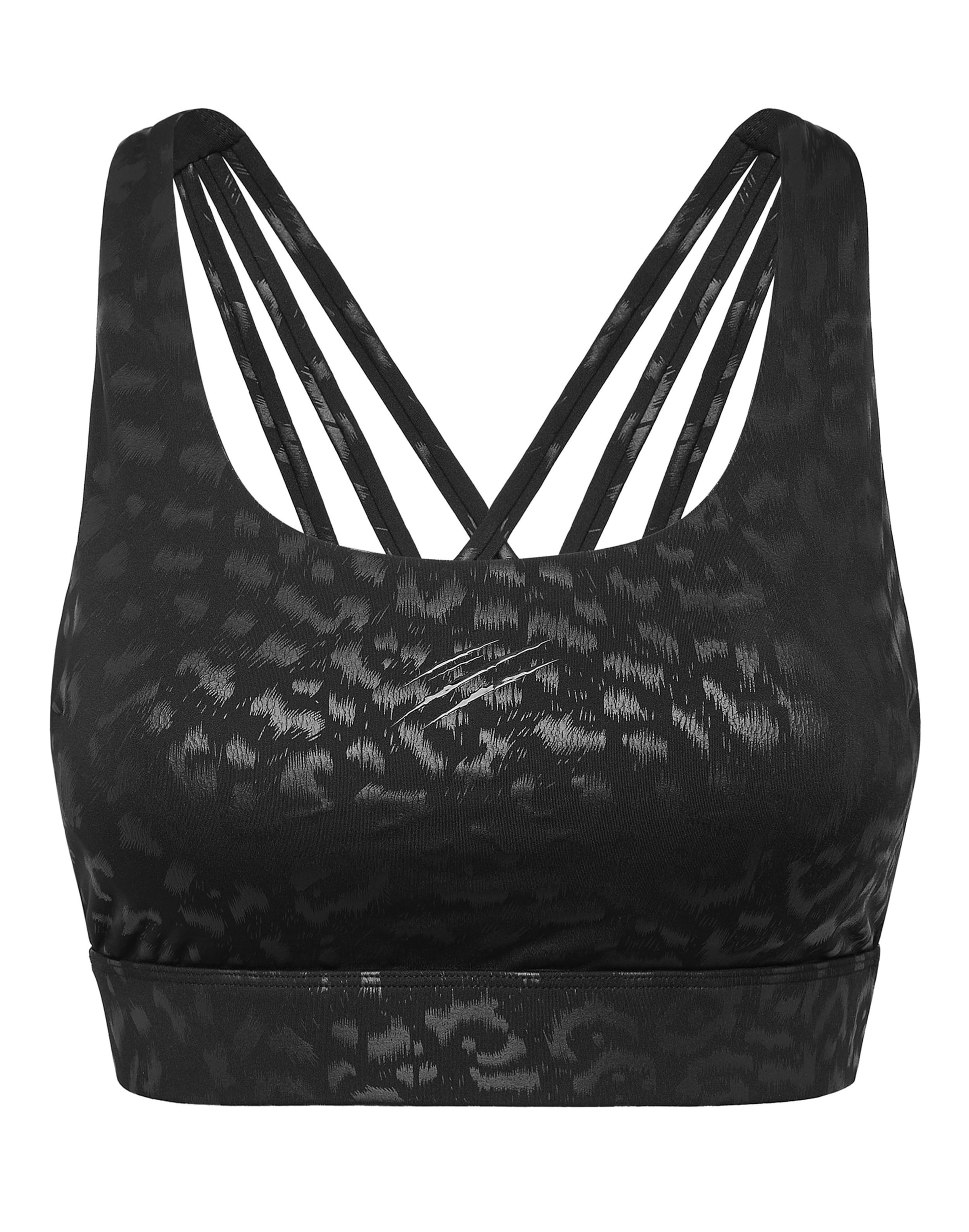 Plein Sport - Top desportivo 'Leopard' em preto: frente