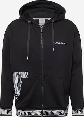 Carlo Colucci Zip-Up Hoodie in Black: front