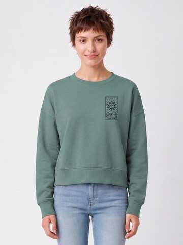 Sweat-shirt ' Tarot The Sun ' Watapparel en vert : devant