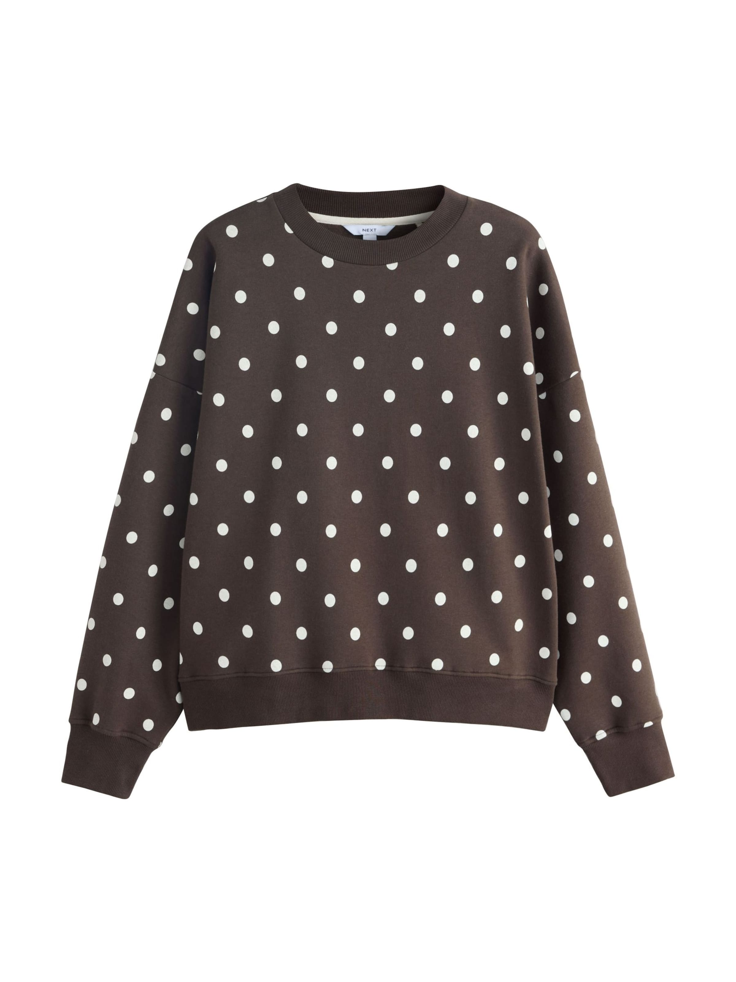 Next Sweatshirt in de kleur Chocoladebruin / Natuurwit, Productweergave