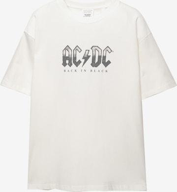 Pull&Bear Koszulka 'AC/DC' w kolorze biały: przód