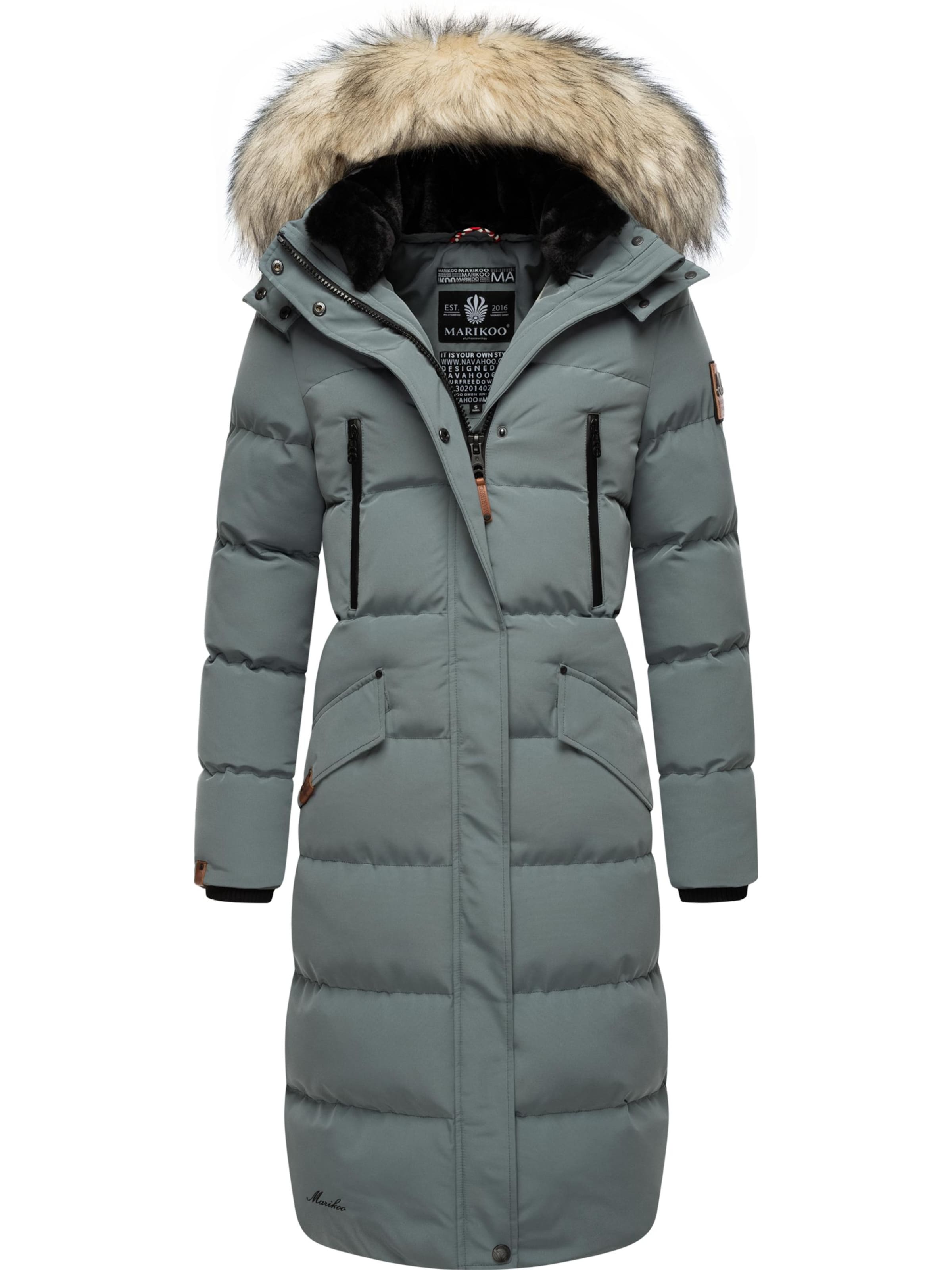 mėlyna MARIKOO Žieminis paltas 'Schneesternchen': priekis