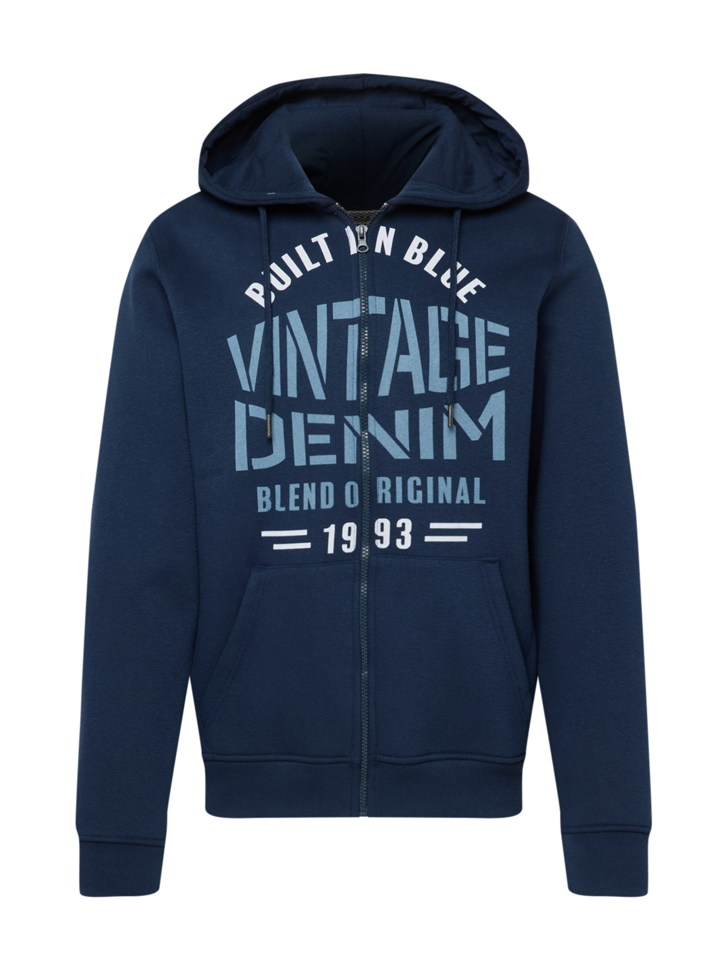 BLEND Zip-Up Hoodie in Blue: front