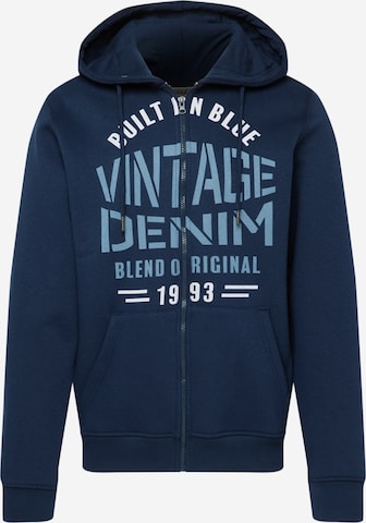 BLEND Zip-Up Hoodie in Blue: front