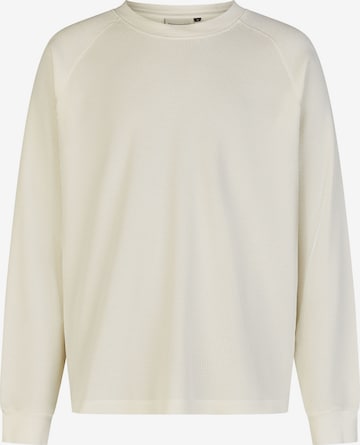 Cleptomanicx Longsleeve 'Boxy Crewneck Thermal' in Beige: Vorderseite