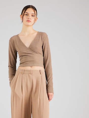 PIECES Shirt 'Lina' in Brown: front