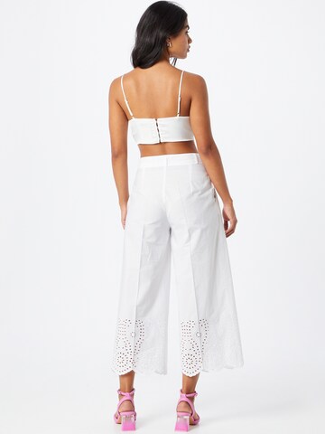 UNITED COLORS OF BENETTON Wide leg Pleat-front trousers in White