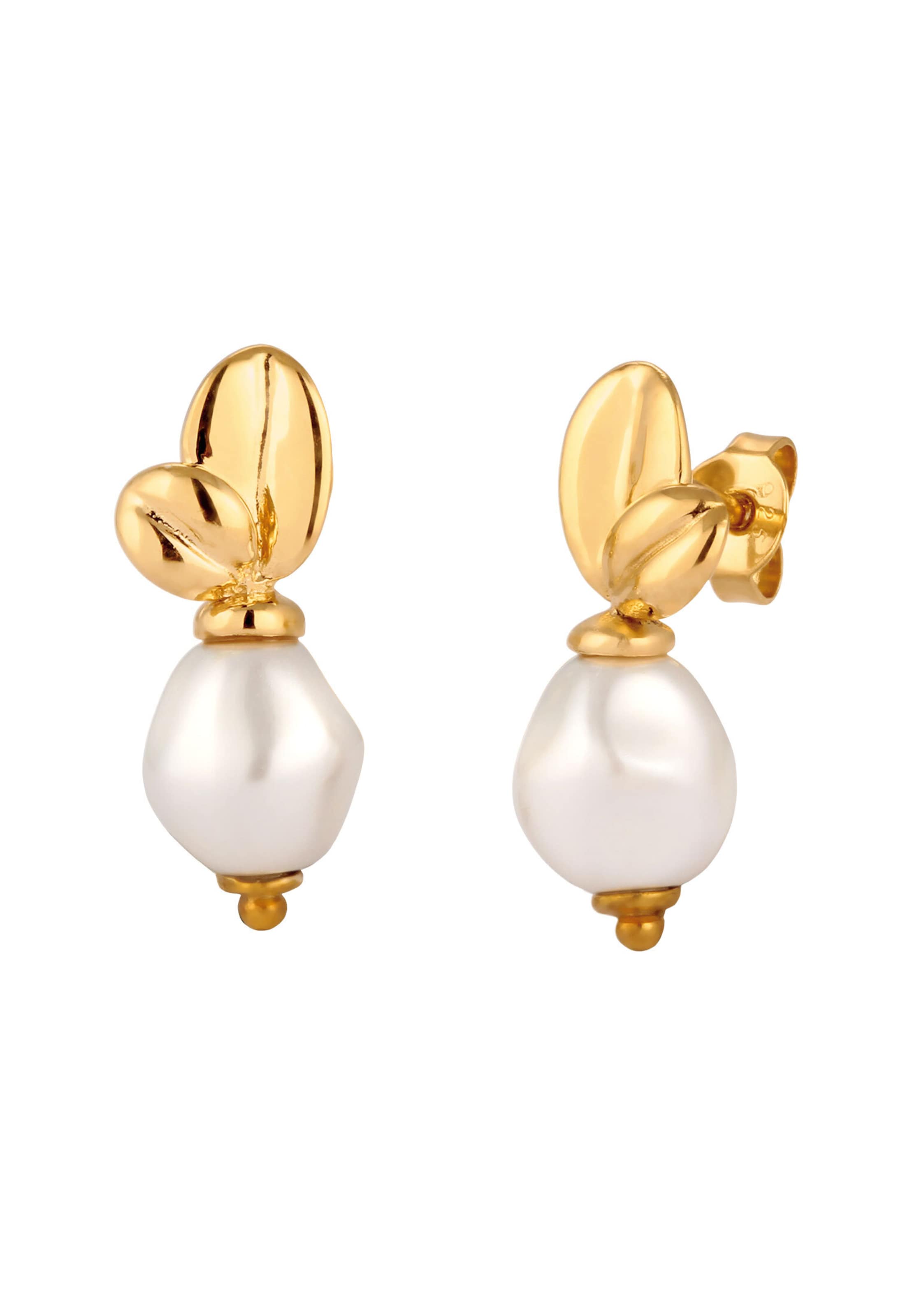 ELLI PREMIUM Earrings 'Perle' in Gold: front
