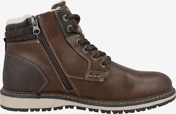 TOM TAILOR DENIM Lace-Up Boots in Brown