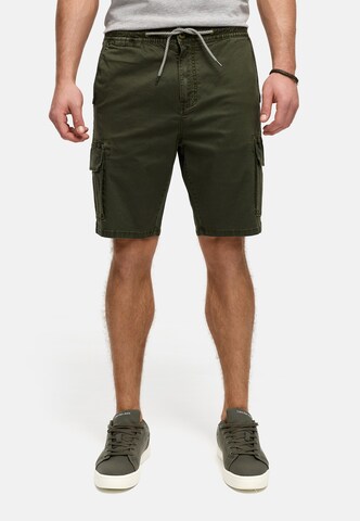 INDICODE JEANS Regular Cargo trousers 'Kews' in Green: front