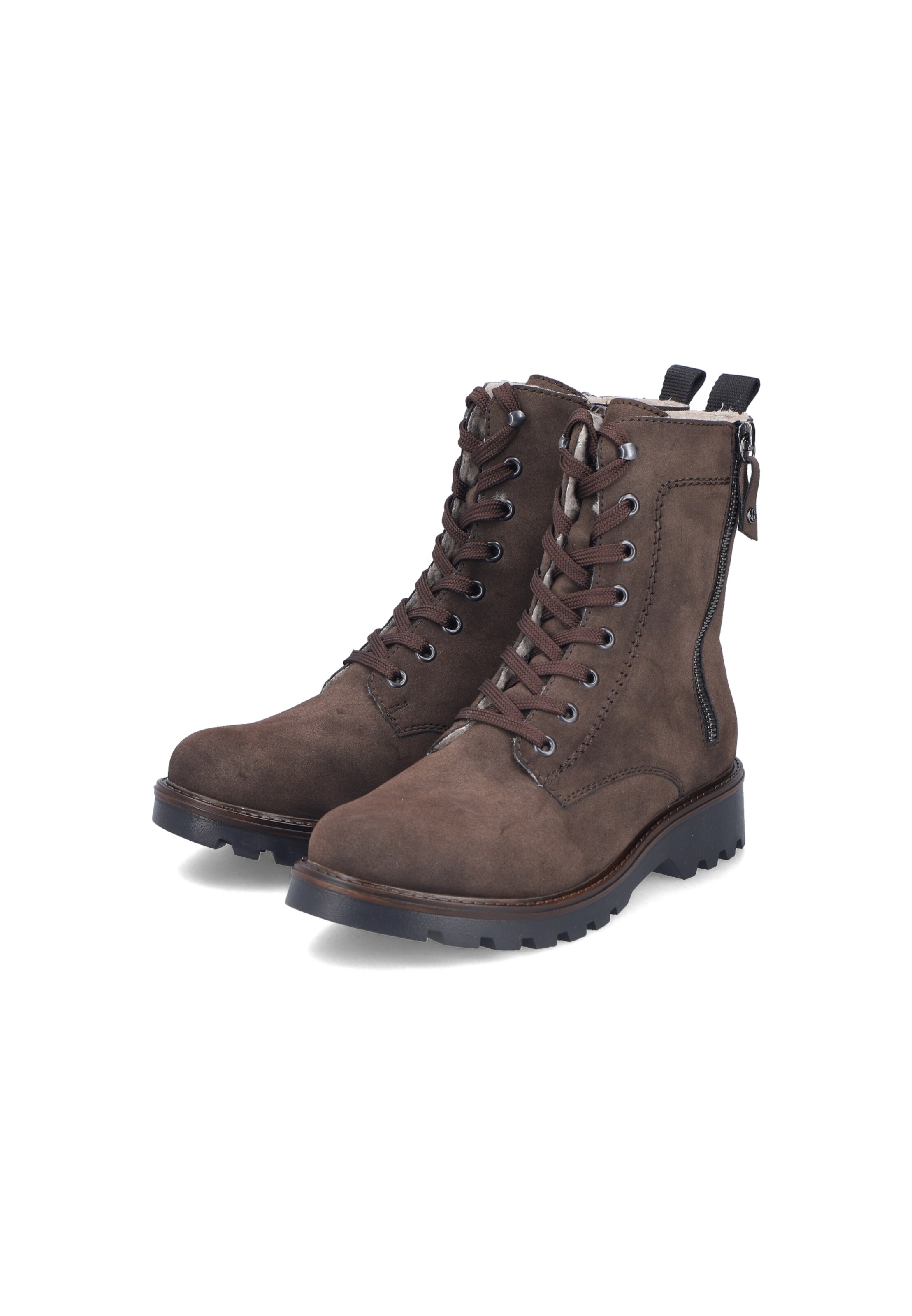Rieker Lace-Up Ankle Boots in Brown