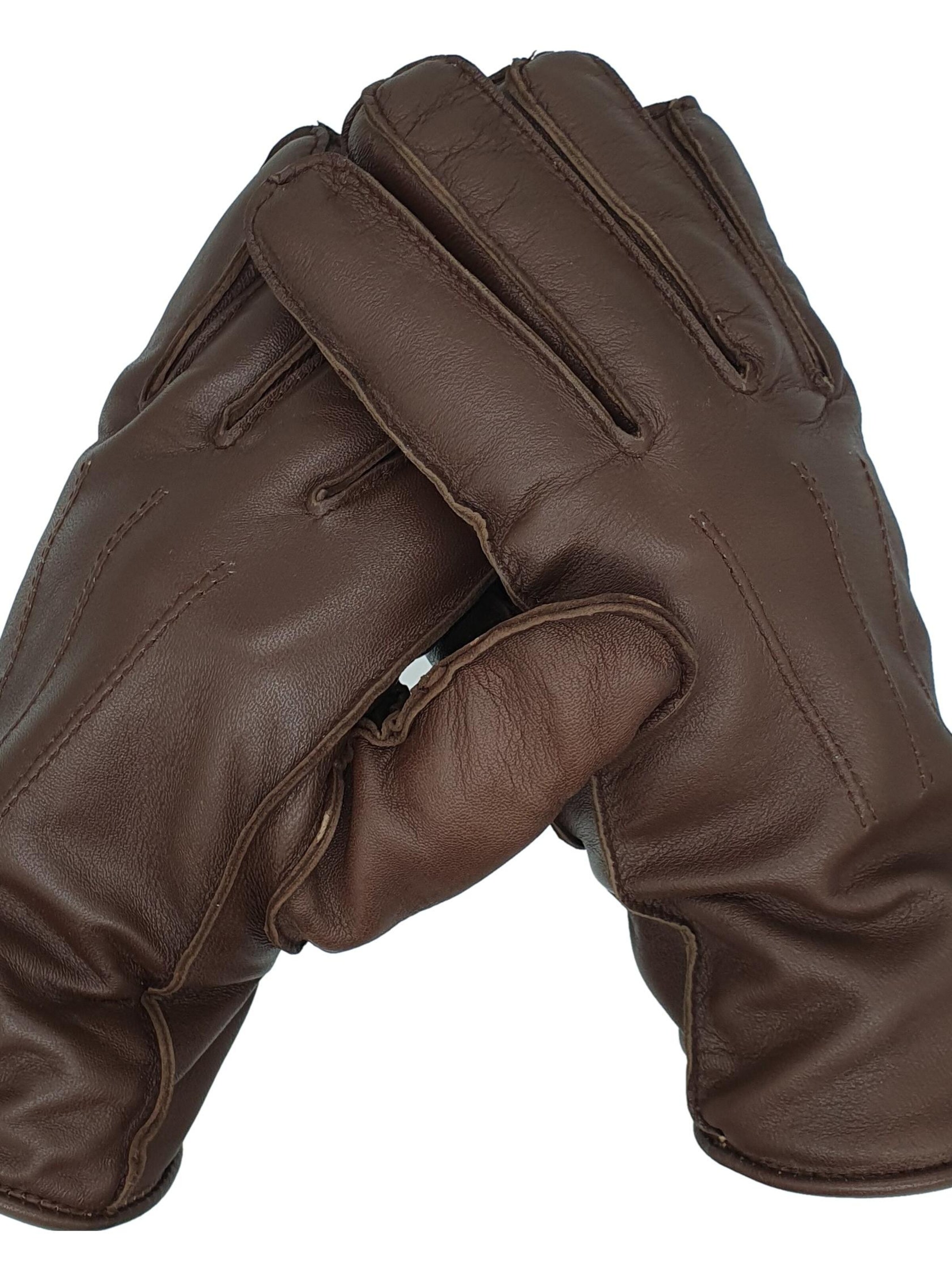 Glow Hamburg Full Finger Gloves 'FA01-03XX-1' in Brown
