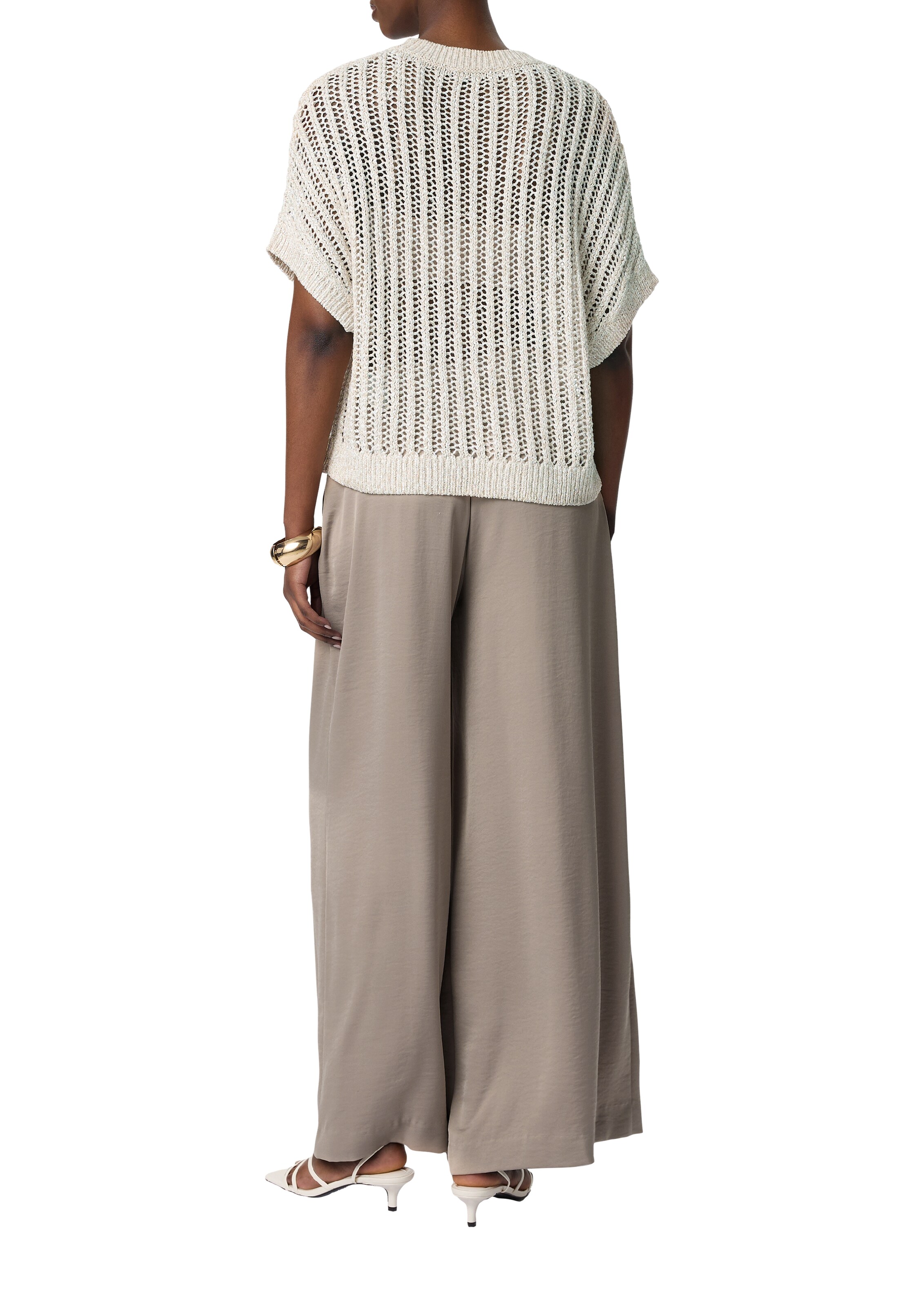 COMMA Wide leg Broek in Bruin: terug