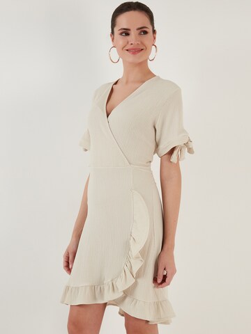 LELA Dress in Beige: front