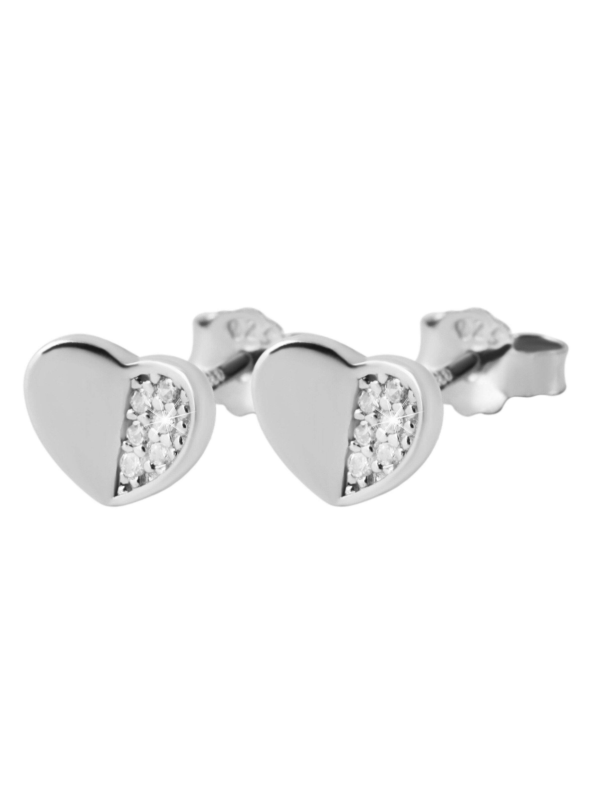 Akzent Earrings '"Heidi" aus 925 Sterlingsilber, rhodiniert, langlebig' in Silver