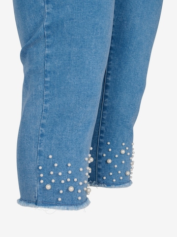 Zizzi Slimfit Jeansy w kolorze niebieski
