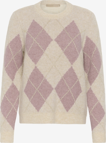 CULTURE Trui 'CUHarlekin Katrina' in Beige: voorkant