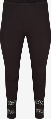 Zizzi Skinny Leggings in Zwart: voorkant