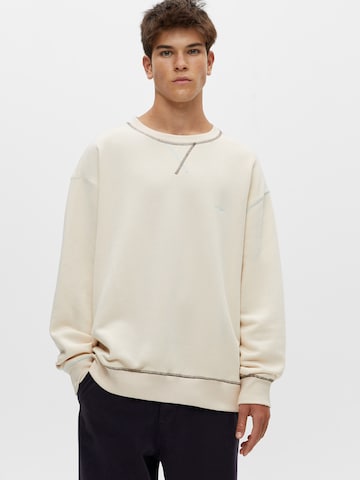 Pull&Bear Sweatshirt i beige: forside