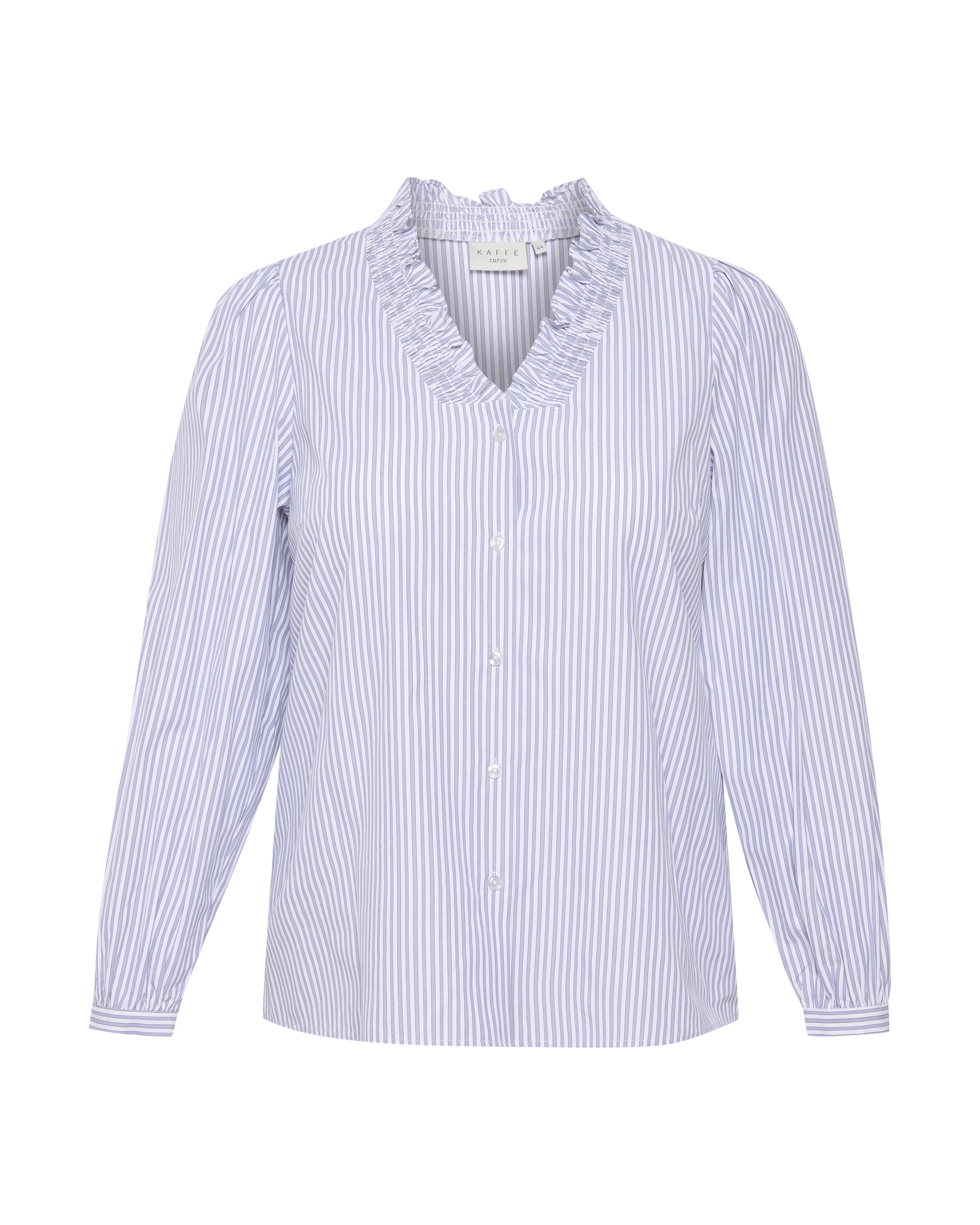 KAFFE CURVE Bluse 'Maia' in Blau: Vorderseite