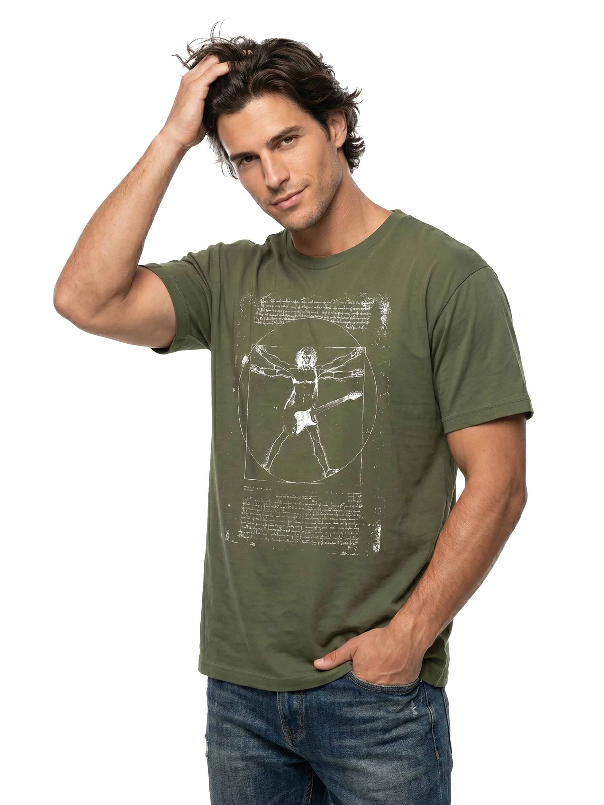 MAKAYA Shirt 'Da Vinci Rock' in Green