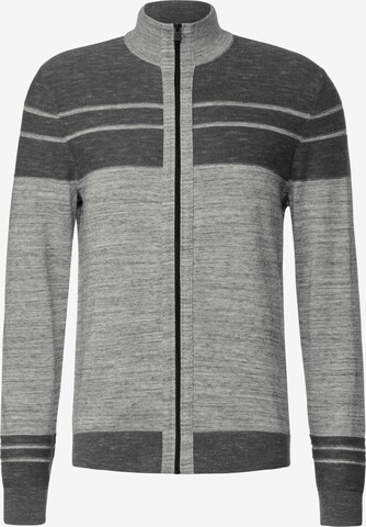 Street One MEN Knit Cardigan in Grey: front