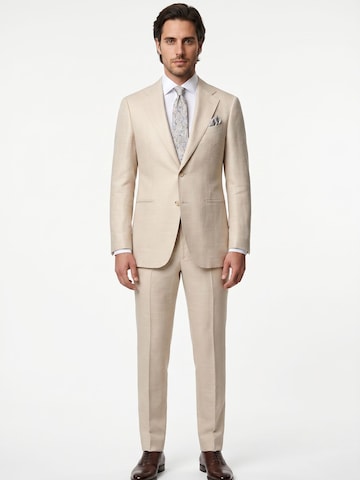 Real Guys Set Krawatte mit Einstecktuch in Beige: Vorderseite