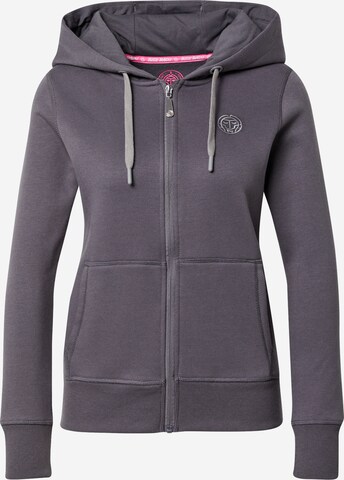 BIDI BADU Athletic Zip-Up Hoodie 'Moana' in Grey: front