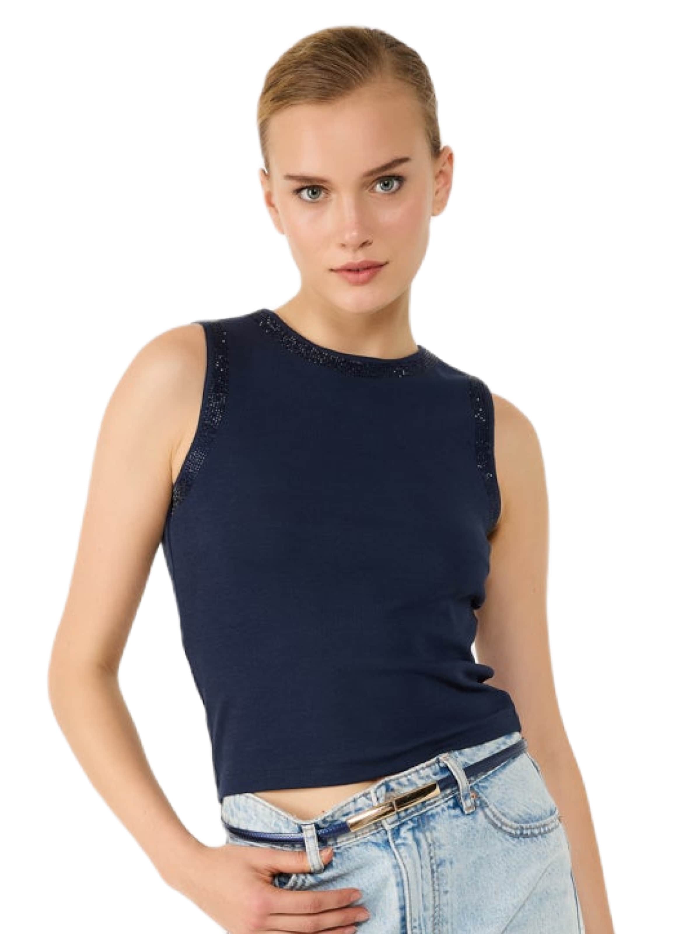 No Matter What Top in Blue: front