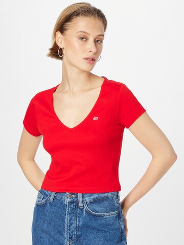 T-shirt Tommy Jeans en rouge : devant