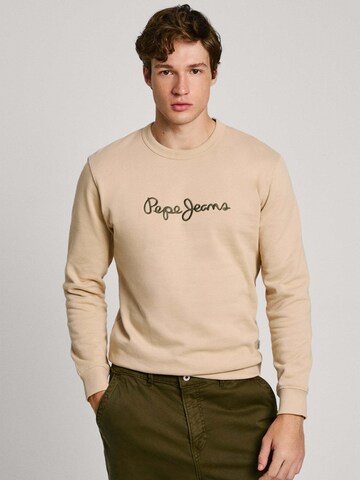 Sweat-shirt 'NEW JOE CREW' Pepe Jeans en beige : devant