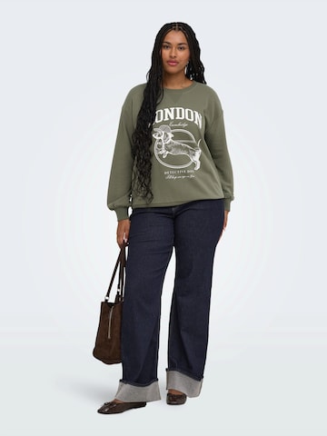 ONLY Carmakoma - Sweatshirt 'CARAMELIA' em verde