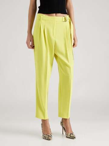 BOSS Regular Pleat-front trousers 'Tapiah' in Yellow: front