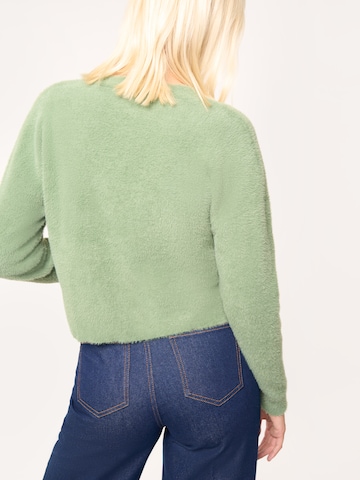 ABOUT YOU x Laura Giurcanu Knit Cardigan 'Milena' in Green