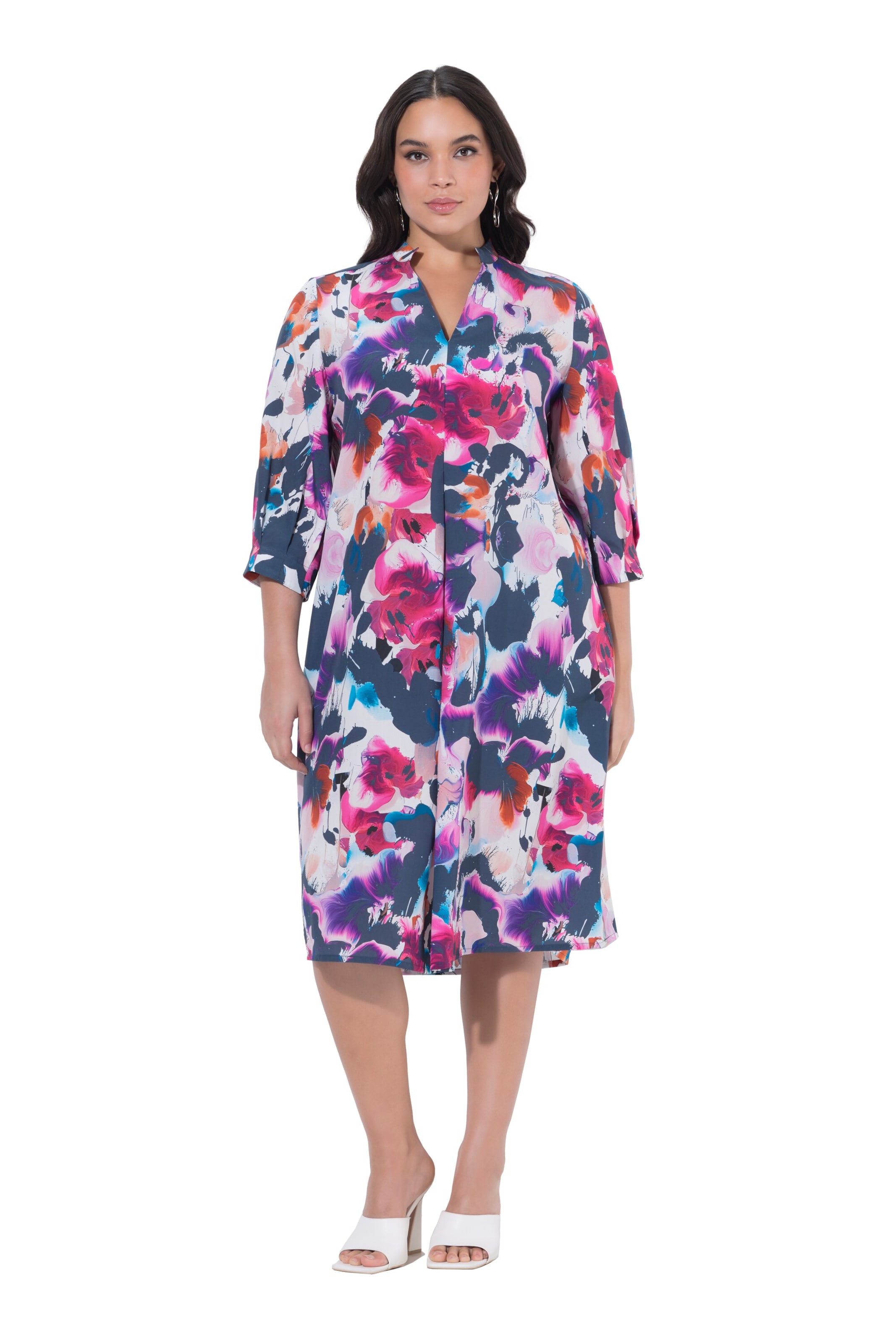 Ulla Popken Midikleid in Mischfarben: Vorderseite